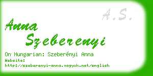 anna szeberenyi business card
